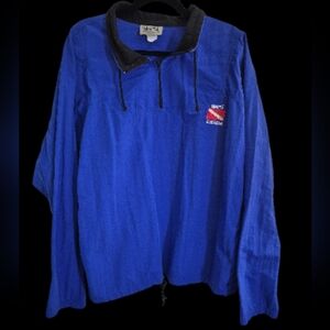 Vintage Uzzi Dive Gear Royal Blue Nylon Pullover Windbreaker Jacket - Size S/M
